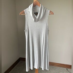 Sleeveless Gray Cowl Neck Dress